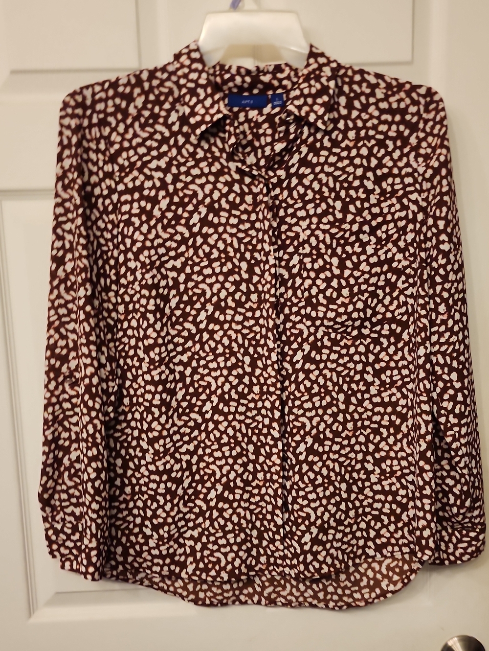 Apt. 9 Brown and Cream Printed Button-Down Shirt